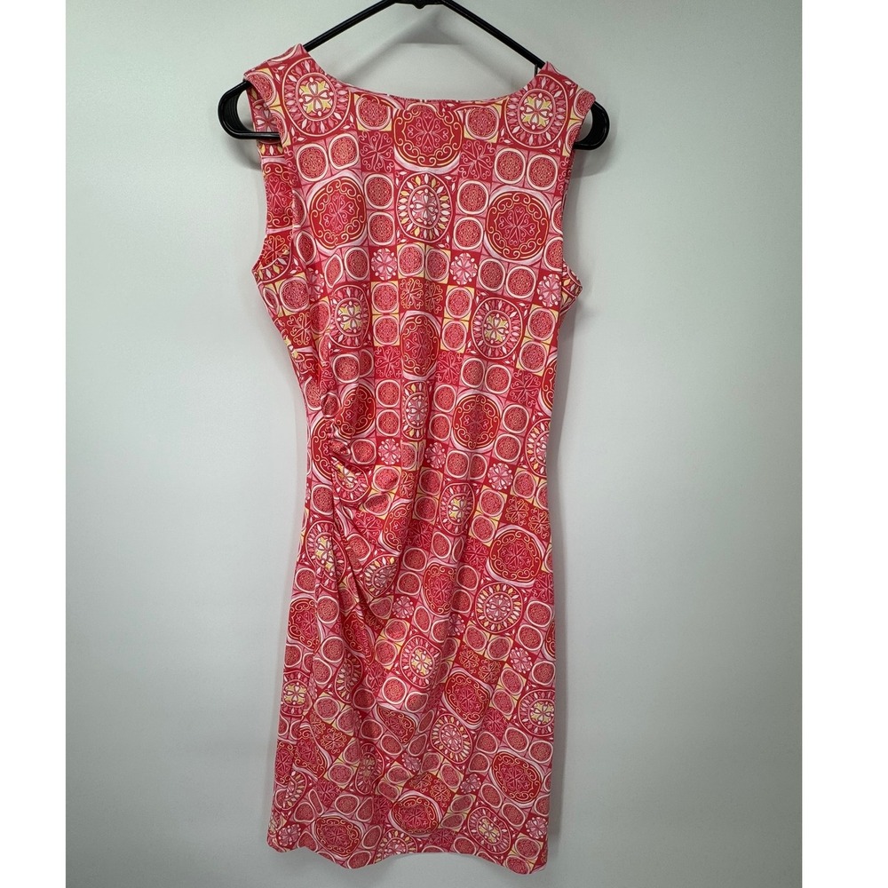 J.McLaughlin Women's Sleeveless‎ Sage Dress Pink Yellow White Boho Cruise Size S